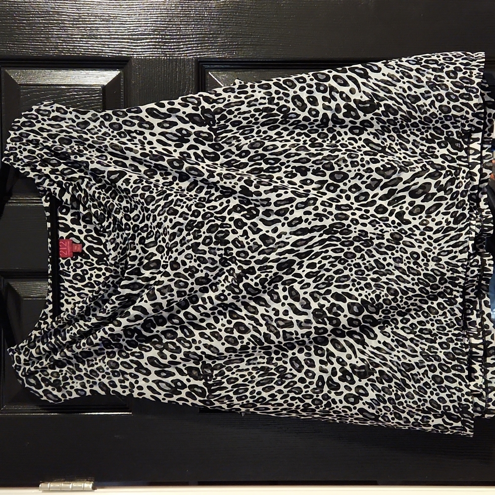 Leopard print short sleeve t-shirt top 3X
